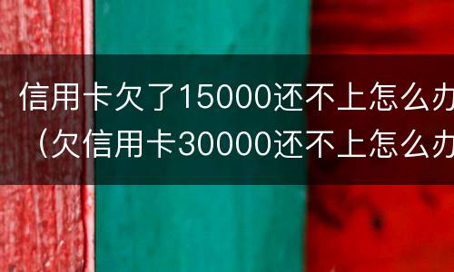 信用卡欠了15000还不上怎么办（欠信用卡30000还不上怎么办）