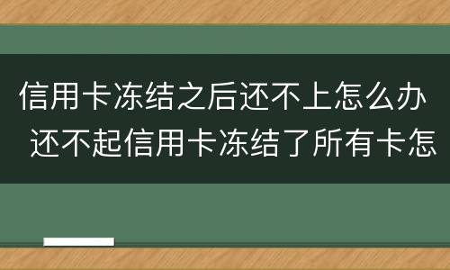 信用卡冻结之后还不上怎么办 还不起信用卡冻结了所有卡怎么办