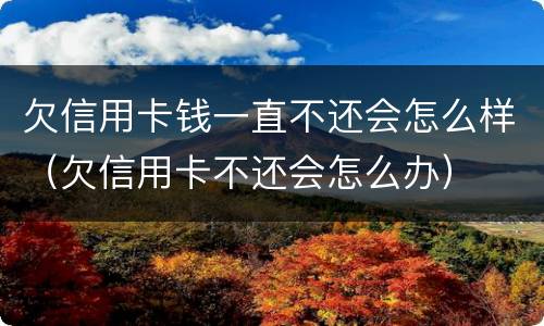 欠信用卡钱一直不还会怎么样（欠信用卡不还会怎么办）