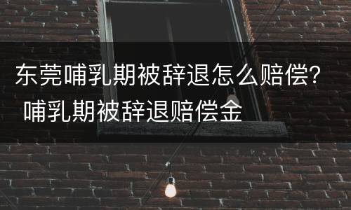 东莞哺乳期被辞退怎么赔偿？ 哺乳期被辞退赔偿金