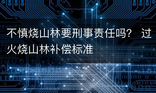 不慎烧山林要刑事责任吗？ 过火烧山林补偿标准