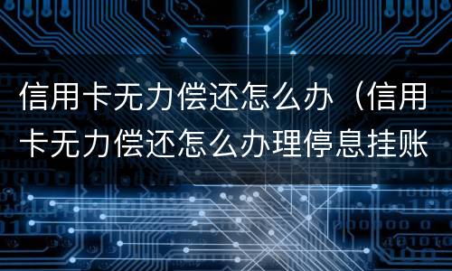 信用卡无力偿还怎么办（信用卡无力偿还怎么办理停息挂账）