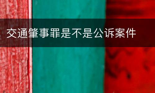 交通肇事罪是不是公诉案件