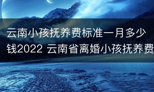 云南小孩抚养费标准一月多少钱2022 云南省离婚小孩抚养费怎么算