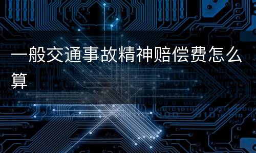 一般交通事故精神赔偿费怎么算