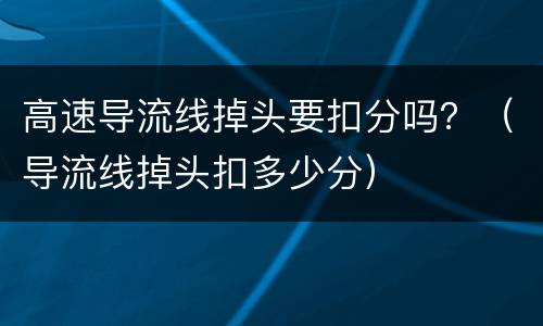 高速导流线掉头要扣分吗？（导流线掉头扣多少分）
