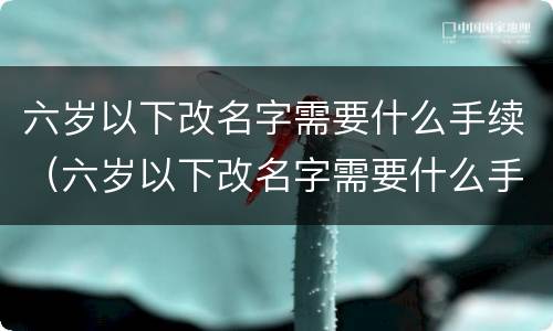 六岁以下改名字需要什么手续（六岁以下改名字需要什么手续和费用）