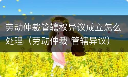 劳动仲裁管辖权异议成立怎么处理（劳动仲裁 管辖异议）