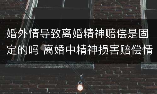 婚外情导致离婚精神赔偿是固定的吗 离婚中精神损害赔偿情形