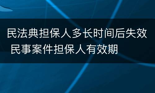 民法典担保人多长时间后失效 民事案件担保人有效期