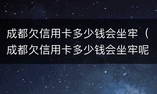 成都欠信用卡多少钱会坐牢（成都欠信用卡多少钱会坐牢呢）