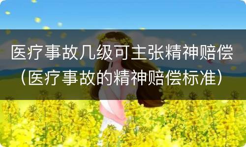 医疗事故几级可主张精神赔偿（医疗事故的精神赔偿标准）