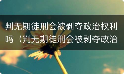 判无期徒刑会被剥夺政治权利吗（判无期徒刑会被剥夺政治权利吗）