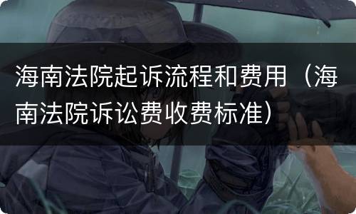 海南法院起诉流程和费用（海南法院诉讼费收费标准）