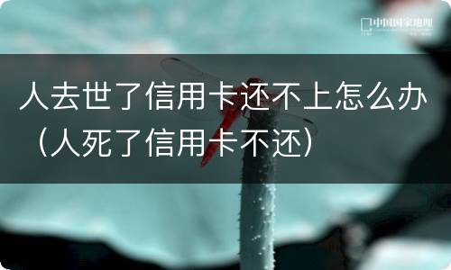 人去世了信用卡还不上怎么办（人死了信用卡不还）
