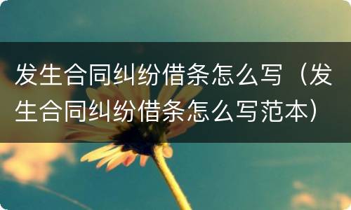 发生合同纠纷借条怎么写（发生合同纠纷借条怎么写范本）