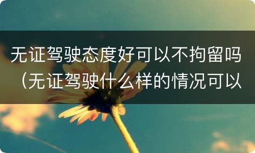 无证驾驶态度好可以不拘留吗（无证驾驶什么样的情况可以不用拘留）