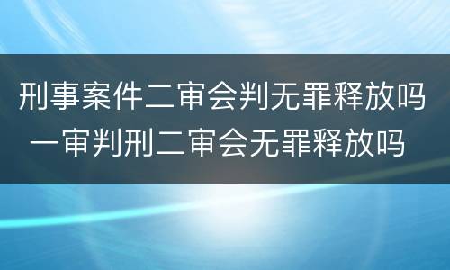 刑事案件二审会判无罪释放吗 一审判刑二审会无罪释放吗