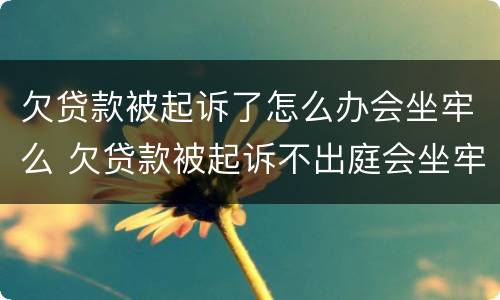 欠贷款被起诉了怎么办会坐牢么 欠贷款被起诉不出庭会坐牢吗