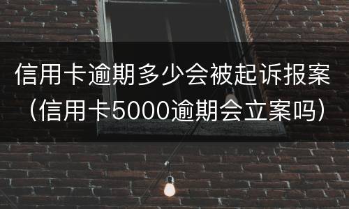 信用卡逾期多少会被起诉报案（信用卡5000逾期会立案吗）