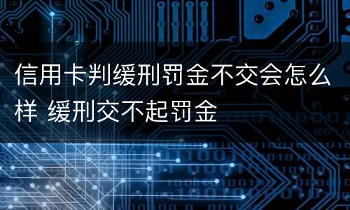 信用卡判缓刑罚金不交会怎么样 缓刑交不起罚金