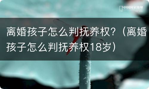 离婚孩子怎么判抚养权?（离婚孩子怎么判抚养权18岁）