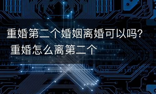 重婚第二个婚姻离婚可以吗？ 重婚怎么离第二个