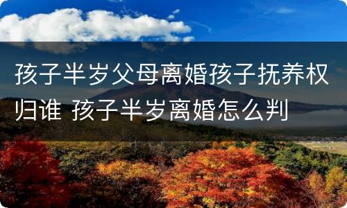 孩子半岁父母离婚孩子抚养权归谁 孩子半岁离婚怎么判