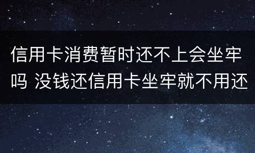信用卡消费暂时还不上会坐牢吗 没钱还信用卡坐牢就不用还了吗
