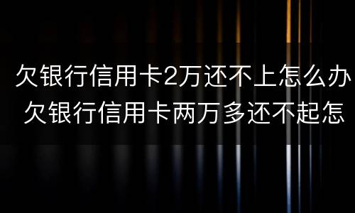欠银行信用卡2万还不上怎么办 欠银行信用卡两万多还不起怎么办