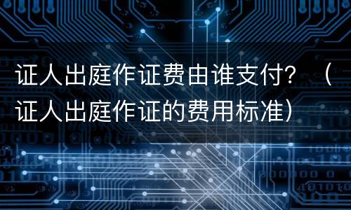 证人出庭作证费由谁支付？（证人出庭作证的费用标准）