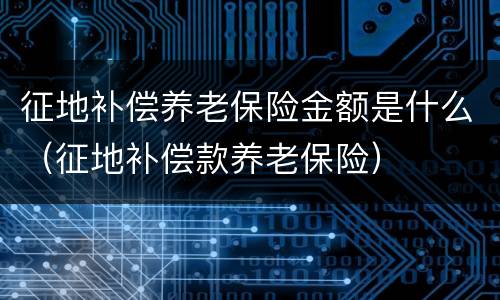 征地补偿养老保险金额是什么（征地补偿款养老保险）