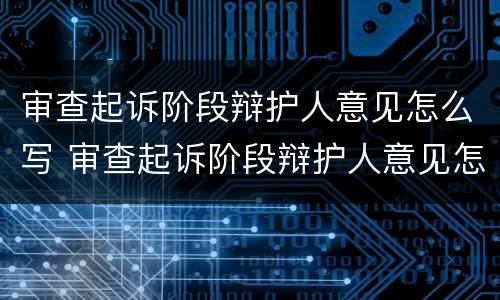 审查起诉阶段辩护人意见怎么写 审查起诉阶段辩护人意见怎么写范文