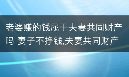 老婆赚的钱属于夫妻共同财产吗 妻子不挣钱,夫妻共同财产