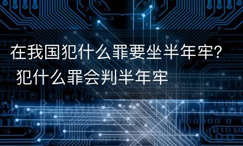 在我国犯什么罪要坐半年牢？ 犯什么罪会判半年牢