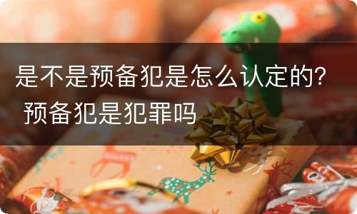 是不是预备犯是怎么认定的？ 预备犯是犯罪吗