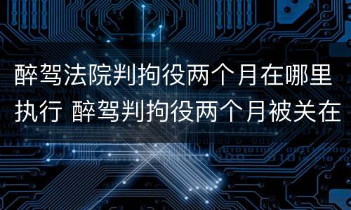 醉驾法院判拘役两个月在哪里执行 醉驾判拘役两个月被关在哪里