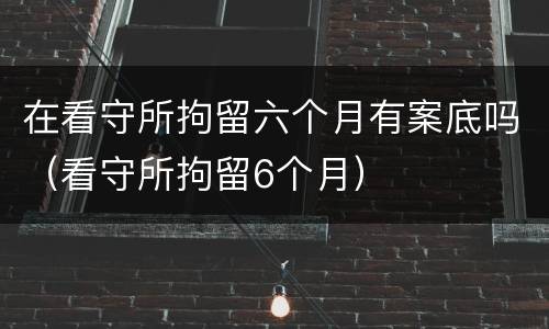 在看守所拘留六个月有案底吗（看守所拘留6个月）