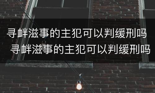 寻衅滋事的主犯可以判缓刑吗 寻衅滋事的主犯可以判缓刑吗
