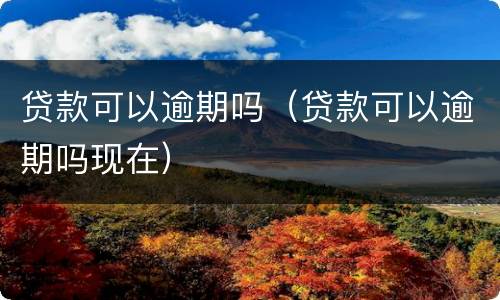 贷款可以逾期吗（贷款可以逾期吗现在）
