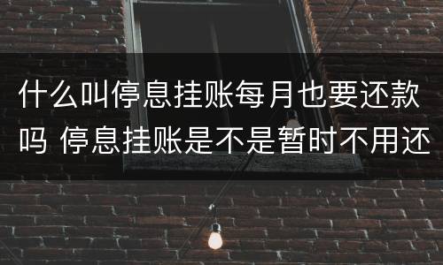 什么叫停息挂账每月也要还款吗 停息挂账是不是暂时不用还款了