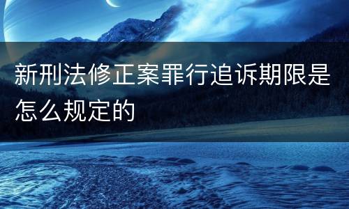 新刑法修正案罪行追诉期限是怎么规定的