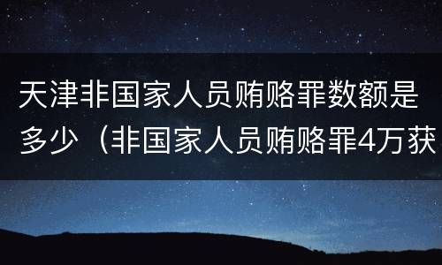 天津非国家人员贿赂罪数额是多少（非国家人员贿赂罪4万获刑）