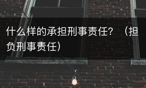 什么样的承担刑事责任？（担负刑事责任）