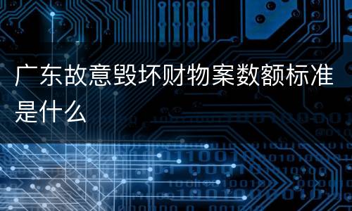 广东故意毁坏财物案数额标准是什么
