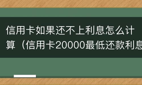 信用卡如果还不上利息怎么计算（信用卡20000最低还款利息怎么算的）