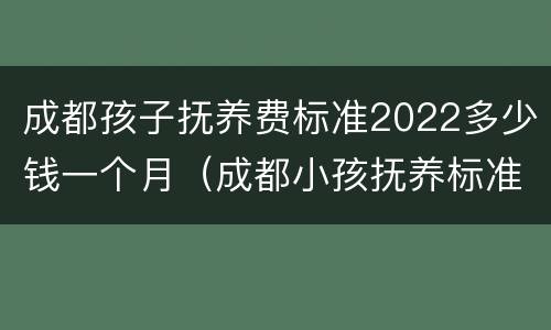 成都孩子抚养费标准2022多少钱一个月（成都小孩抚养标准）