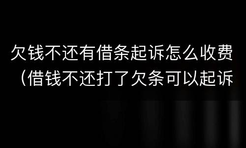 欠钱不还有借条起诉怎么收费（借钱不还打了欠条可以起诉么）