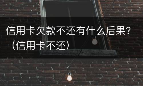 信用卡欠款不还有什么后果？（信用卡不还）
