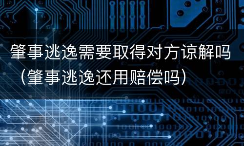 肇事逃逸需要取得对方谅解吗（肇事逃逸还用赔偿吗）